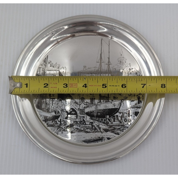 Gorham Sterling Silver Plate Little Boatyard Venice by Lionel Barrymore LE 8" - Picture 11 of 16